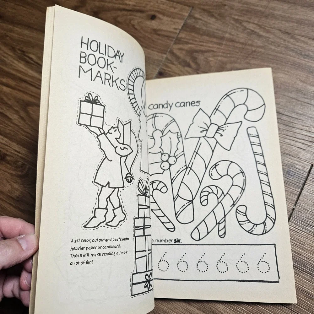 Vintage 1989 Old Fashion Christmas Coloring Book Landoll Santa Mrs Claus Retro